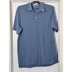 Criquet Short Sleeve Polo‎ Shirt Mens Large Blue/Green Poly/Cotton/Spandex  Logo